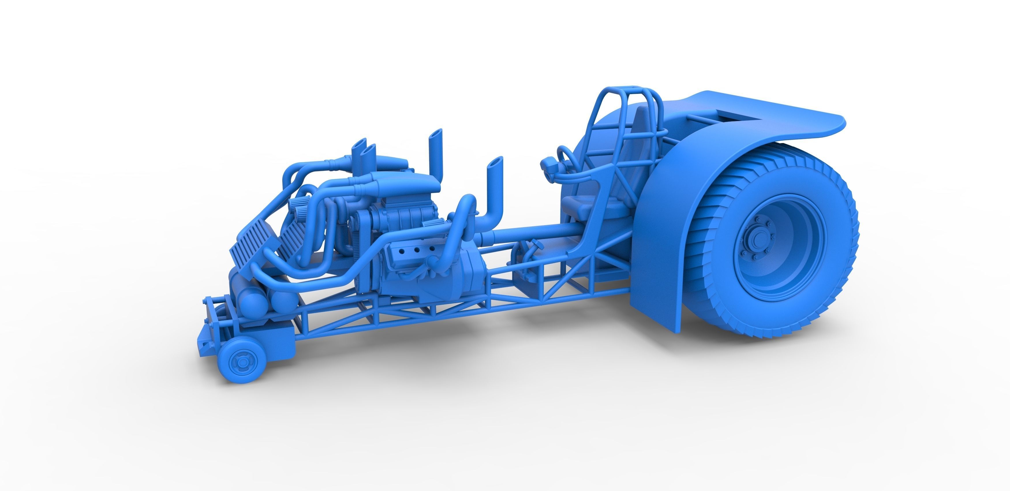 Twin-engined pulling tractor Scale 1 to 25 3D print model_14