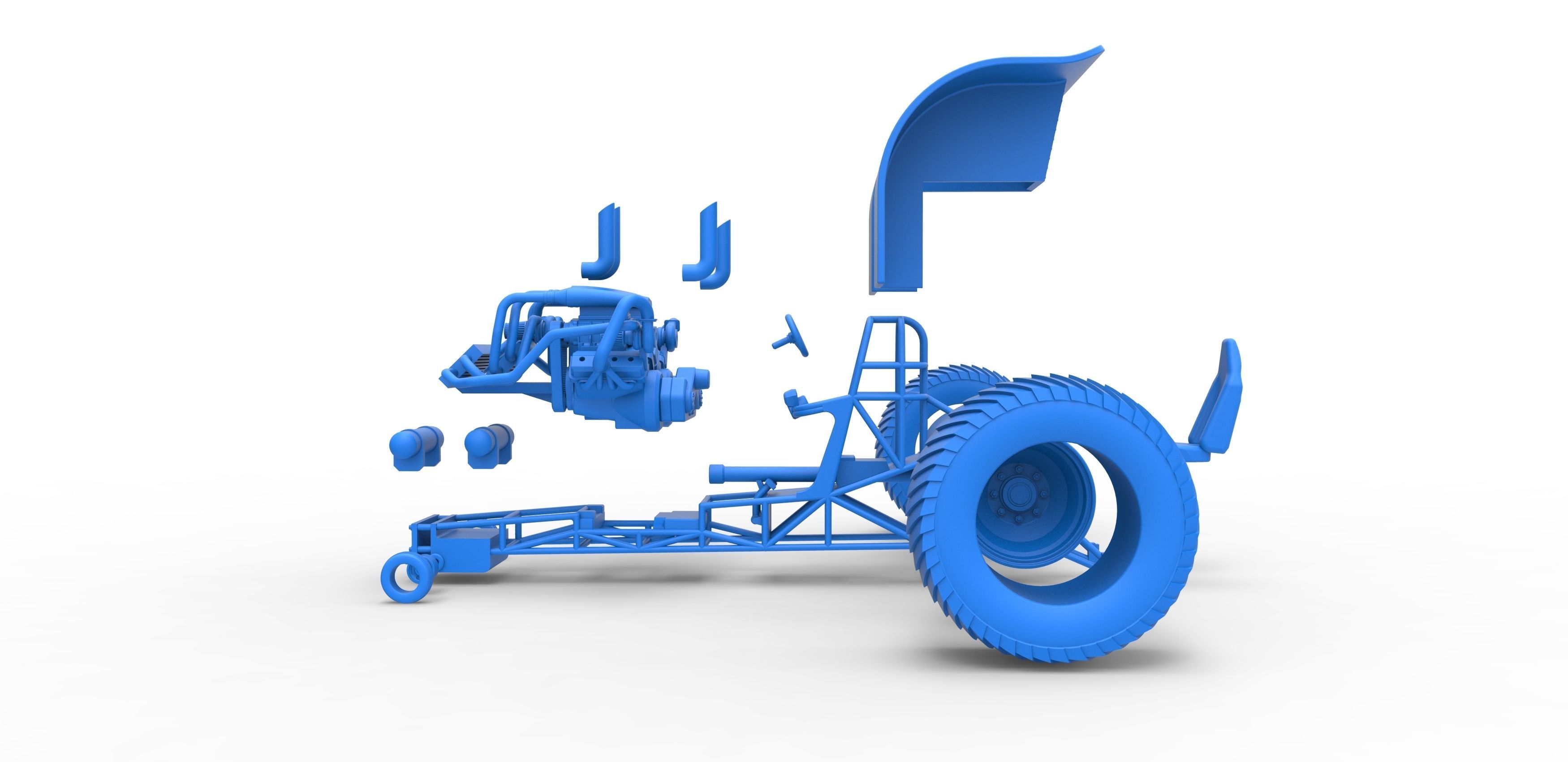 Twin-engined pulling tractor Scale 1 to 25 3D print model_31