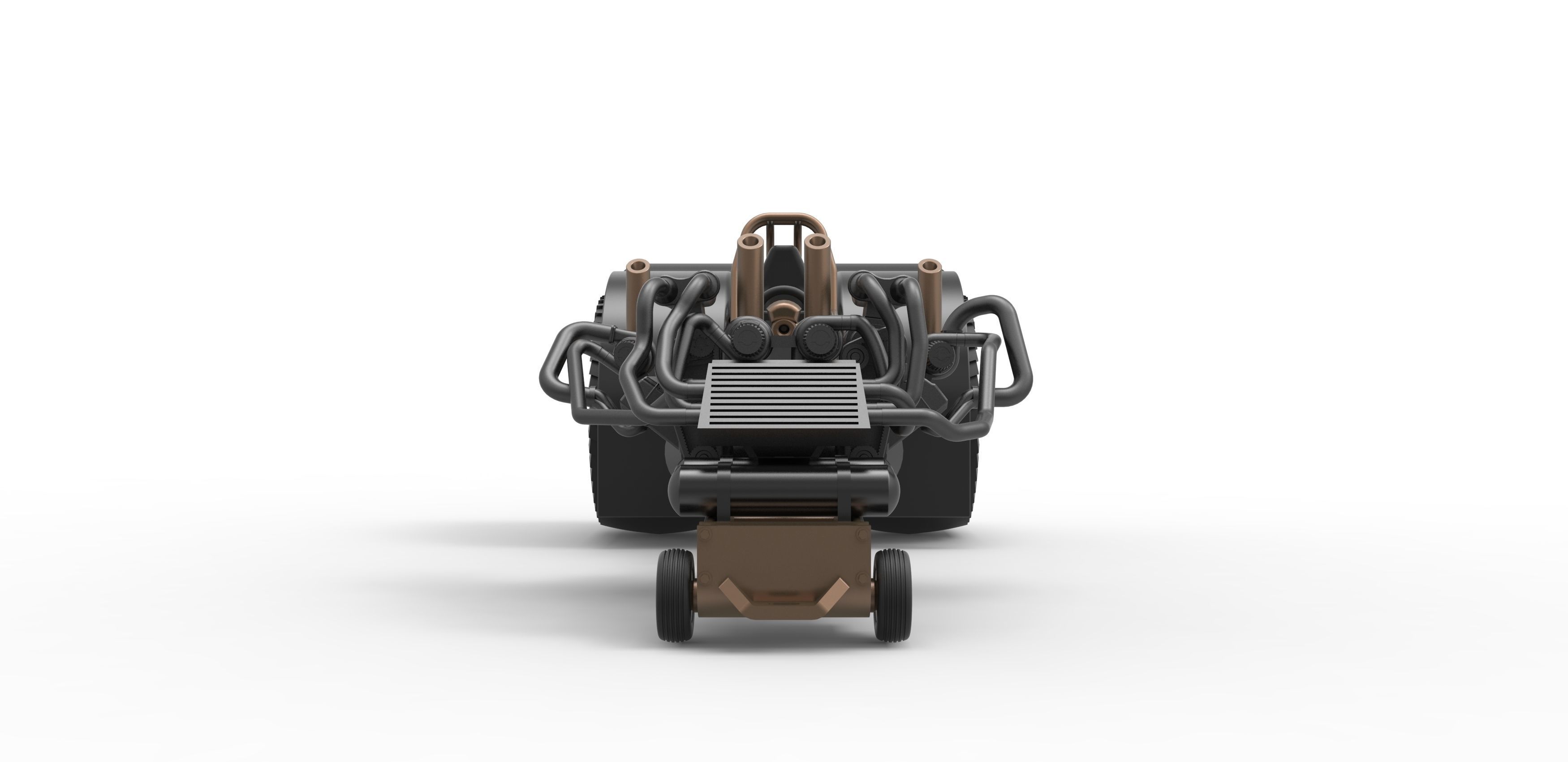 Twin-engined pulling tractor Scale 1 to 25 3D print model_6