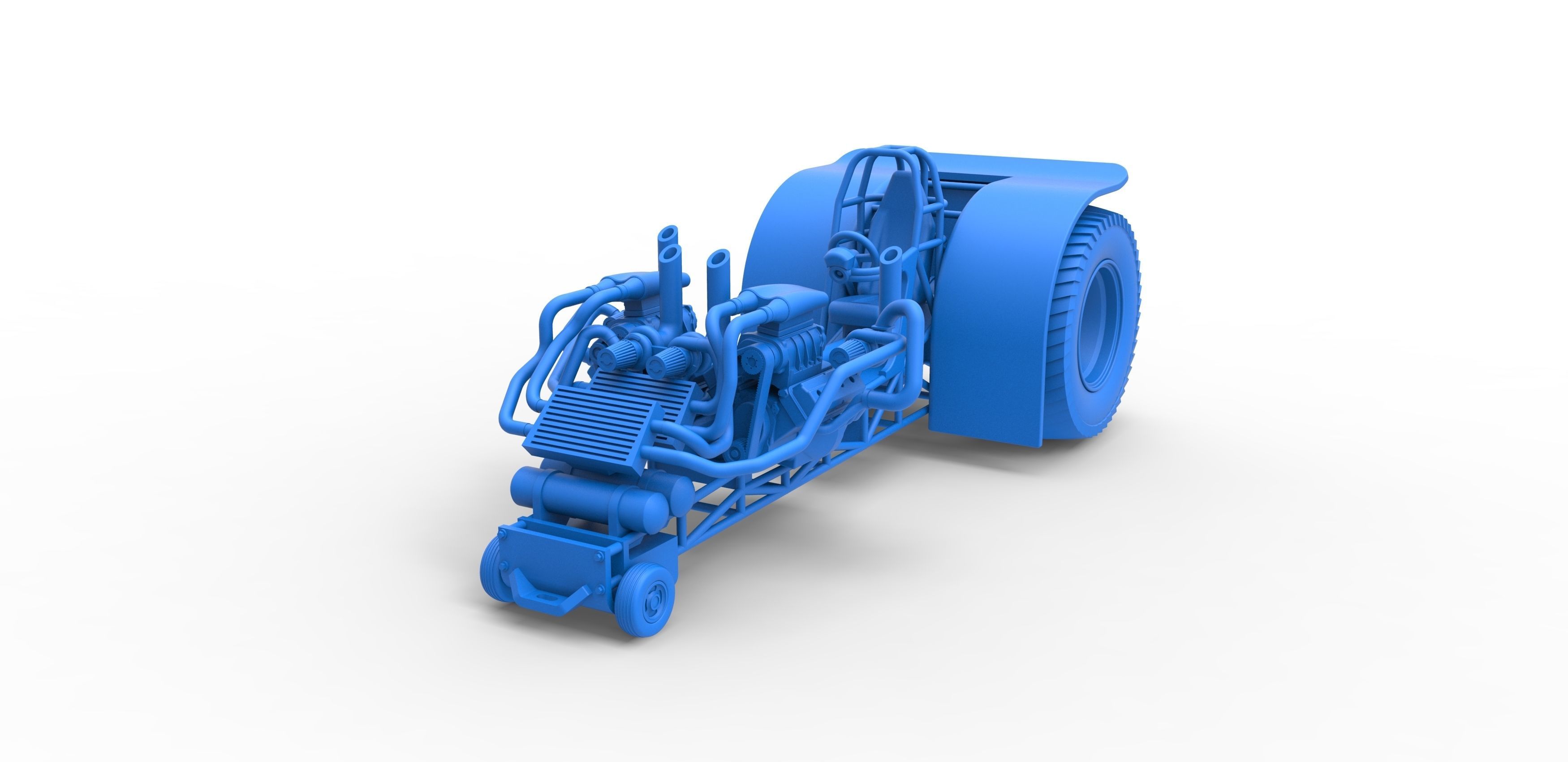 Twin-engined pulling tractor Scale 1 to 25 3D print model_16