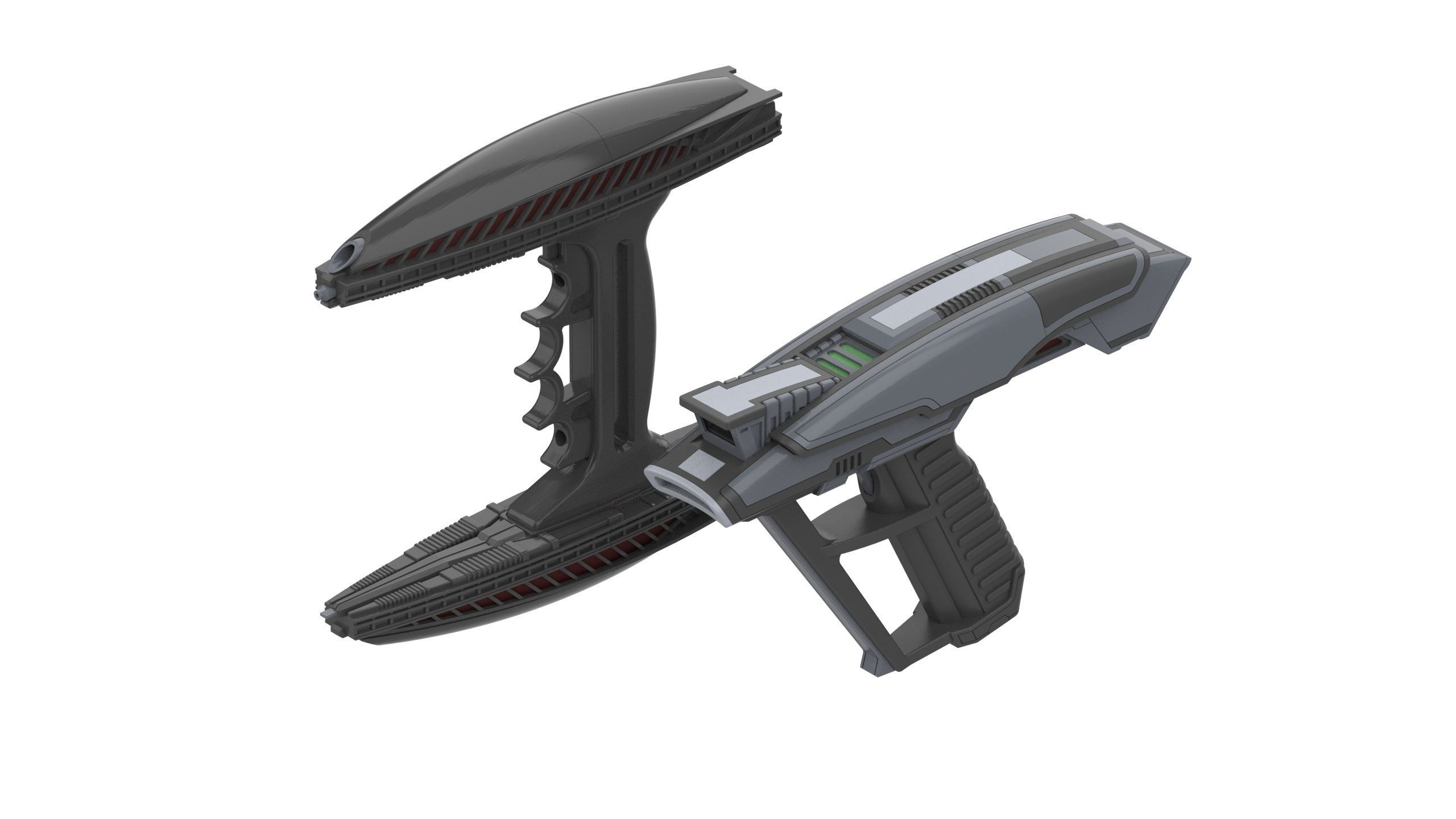 Star Trek Bundle - Picard Phaser - Romulan Disruptor - STL 3D print model_6