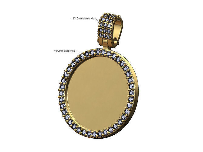Diamond bail and memory picture pendant 3D print model