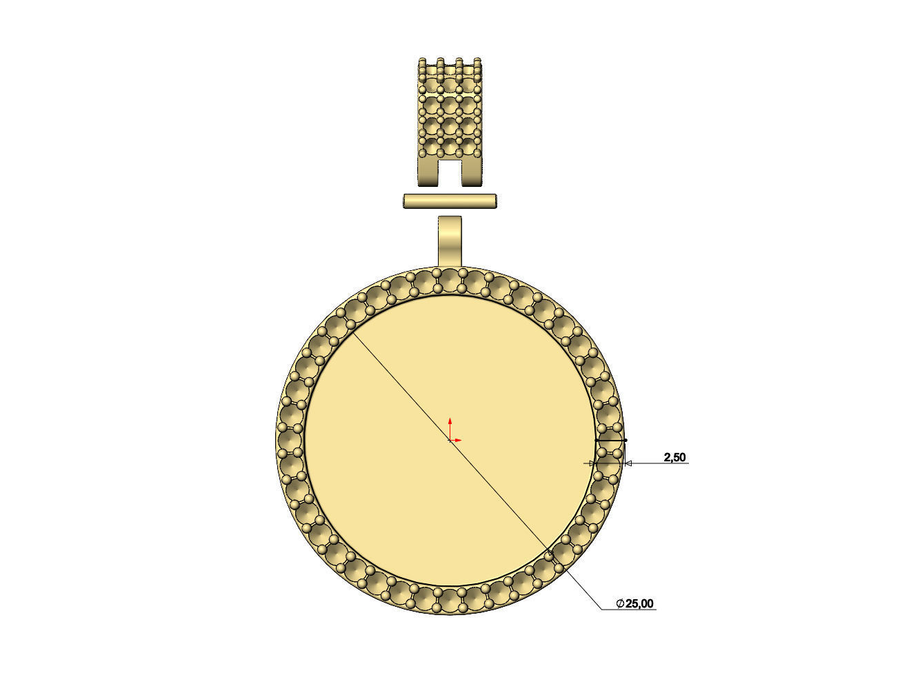 Diamond bail and memory picture pendant 3D print model_5