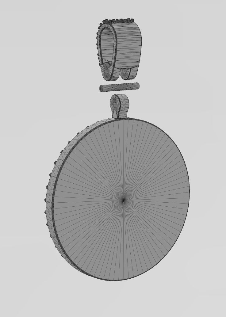 Diamond bail and memory picture pendant 3D print model_10