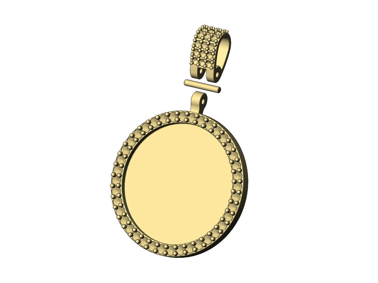 Diamond bail and memory picture pendant 3D print model_3