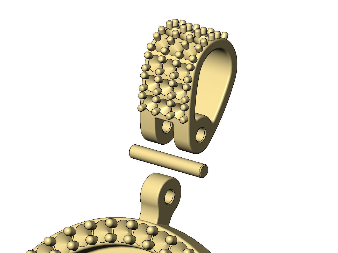 Diamond bail and memory picture pendant 3D print model_4