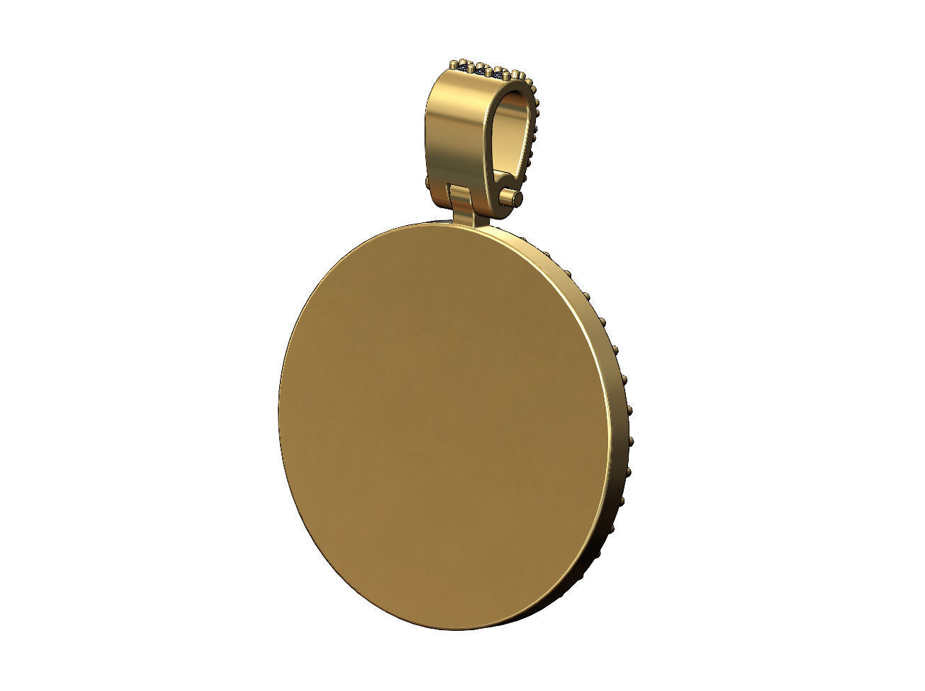 Diamond bail and memory picture pendant 3D print model_2