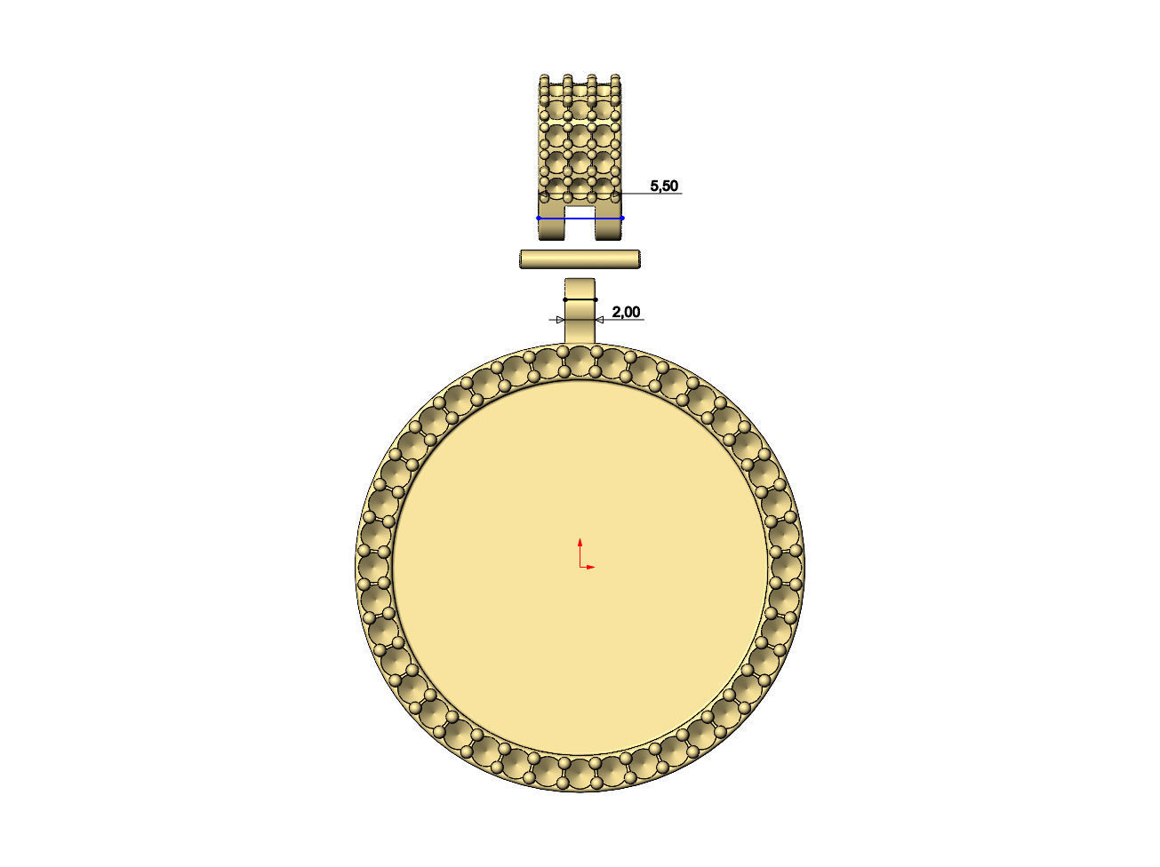 Diamond bail and memory picture pendant 3D print model_6