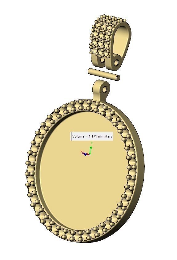 Diamond bail and memory picture pendant 3D print model_12