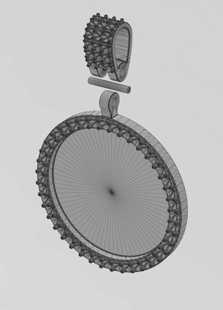 Diamond bail and memory picture pendant 3D print model_14