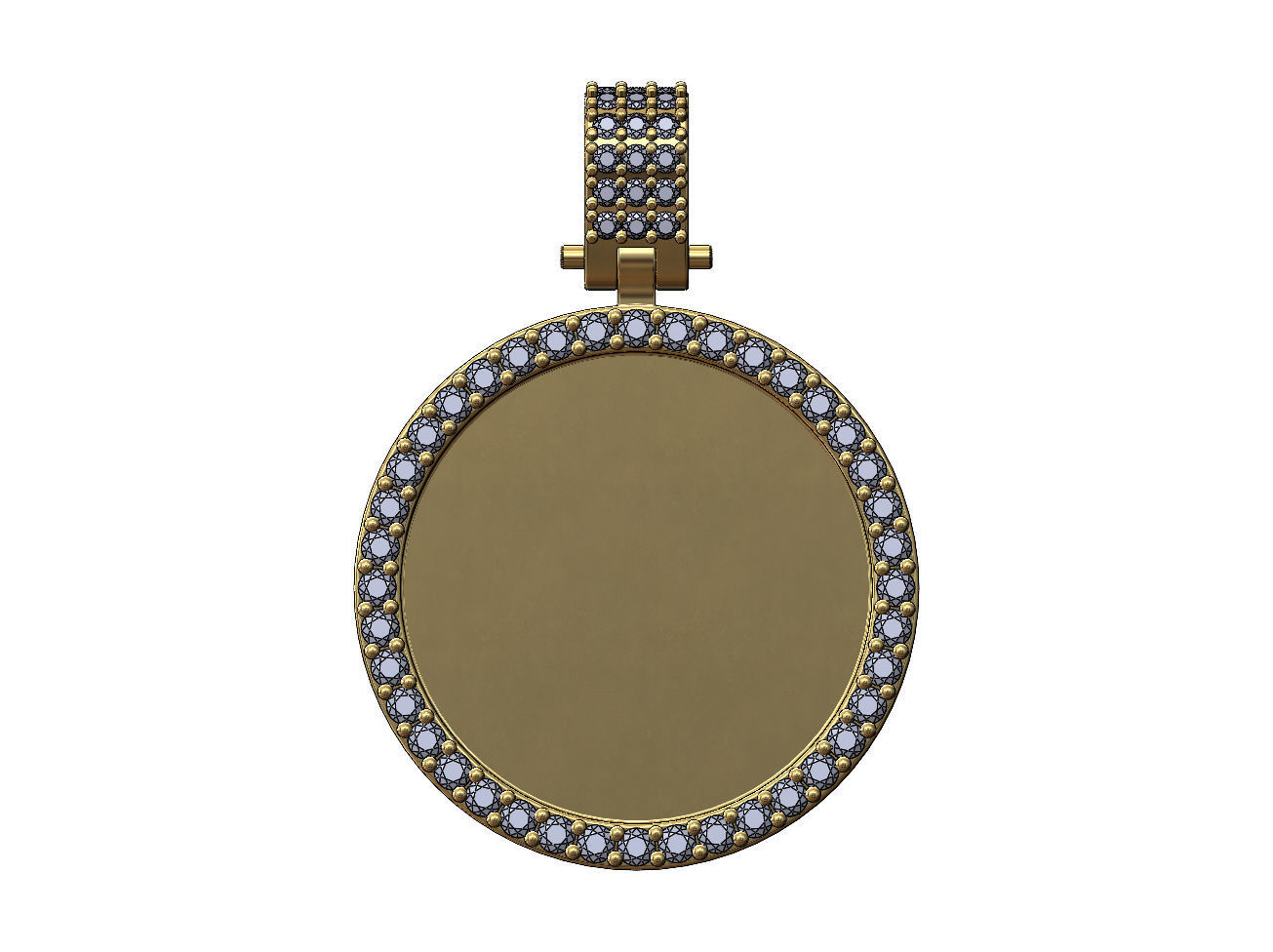 Diamond bail and memory picture pendant 3D print model_16