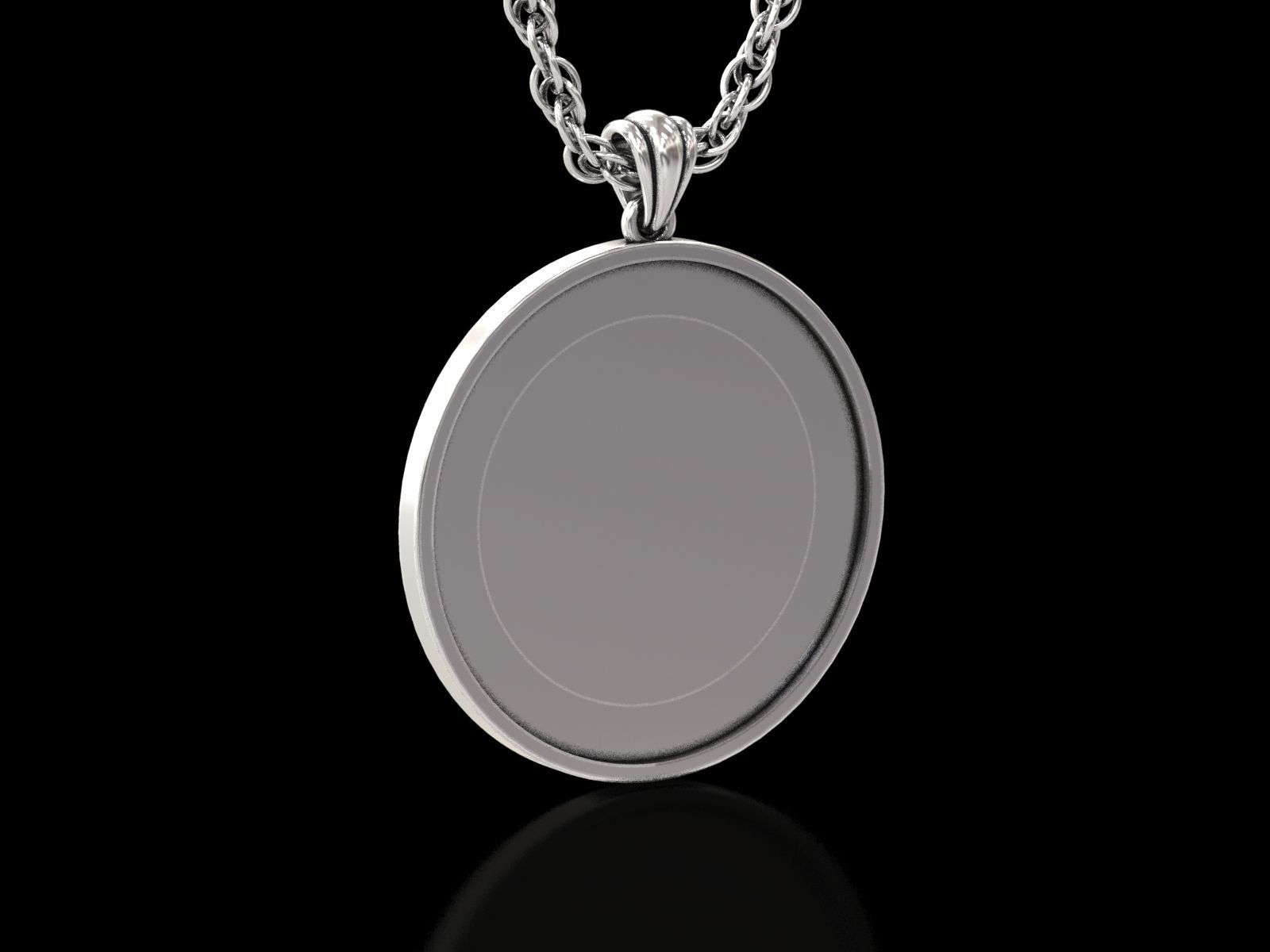 The Pisces Zodiac Sign Fishes Medallion Pendant v4 3D print model_9