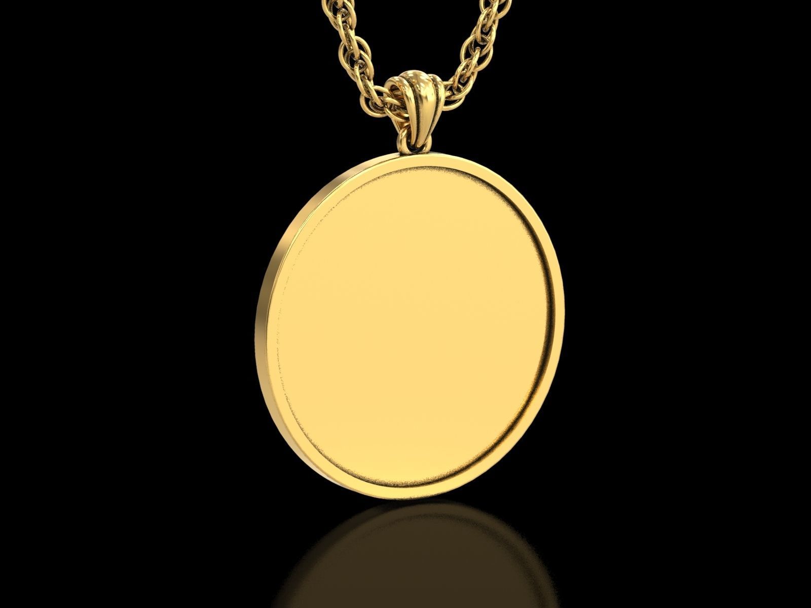 The Pisces Zodiac Sign Fishes Medallion Pendant v4 3D print model_11