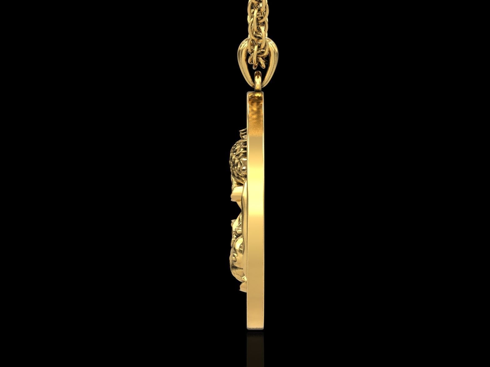 The Pisces Zodiac Sign Fishes Medallion Pendant v4 3D print model_13