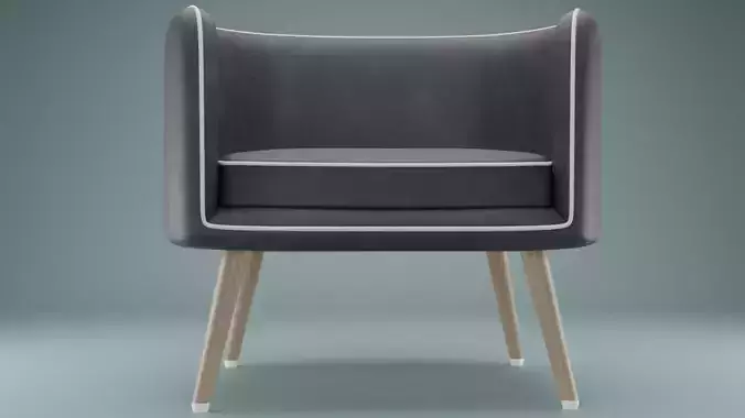 Chair leather with wooden legs