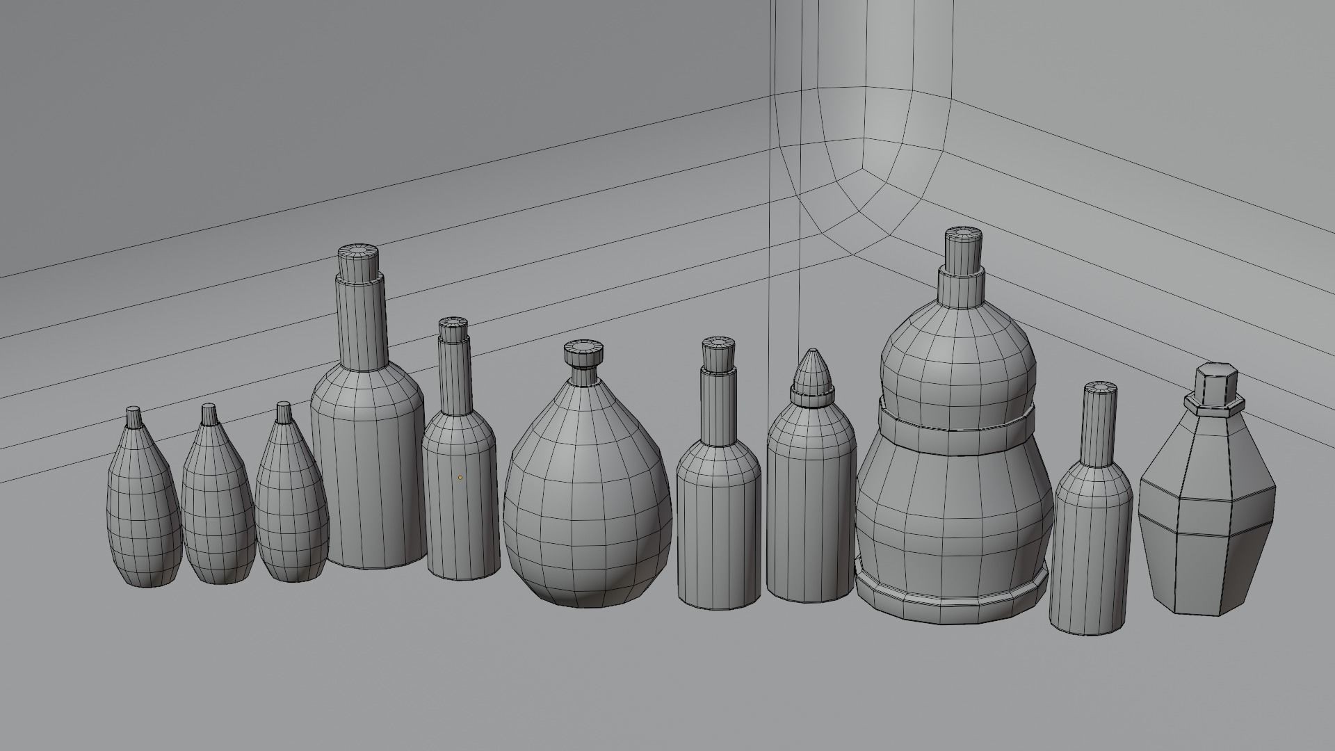 Lowpoly potion bottles  Low-poly 3D model_5