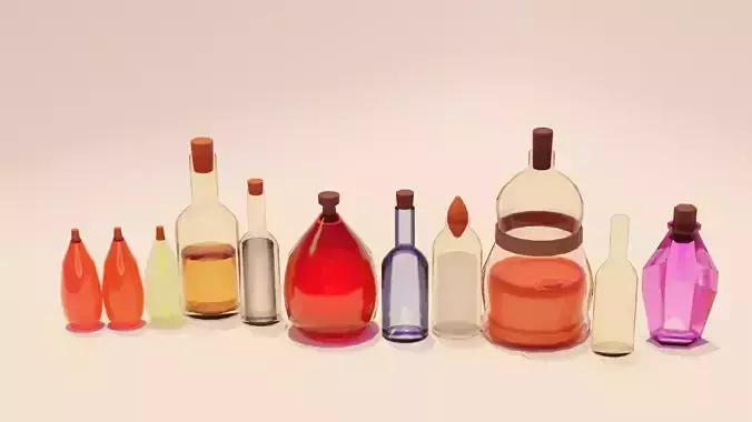Lowpoly potion bottles 