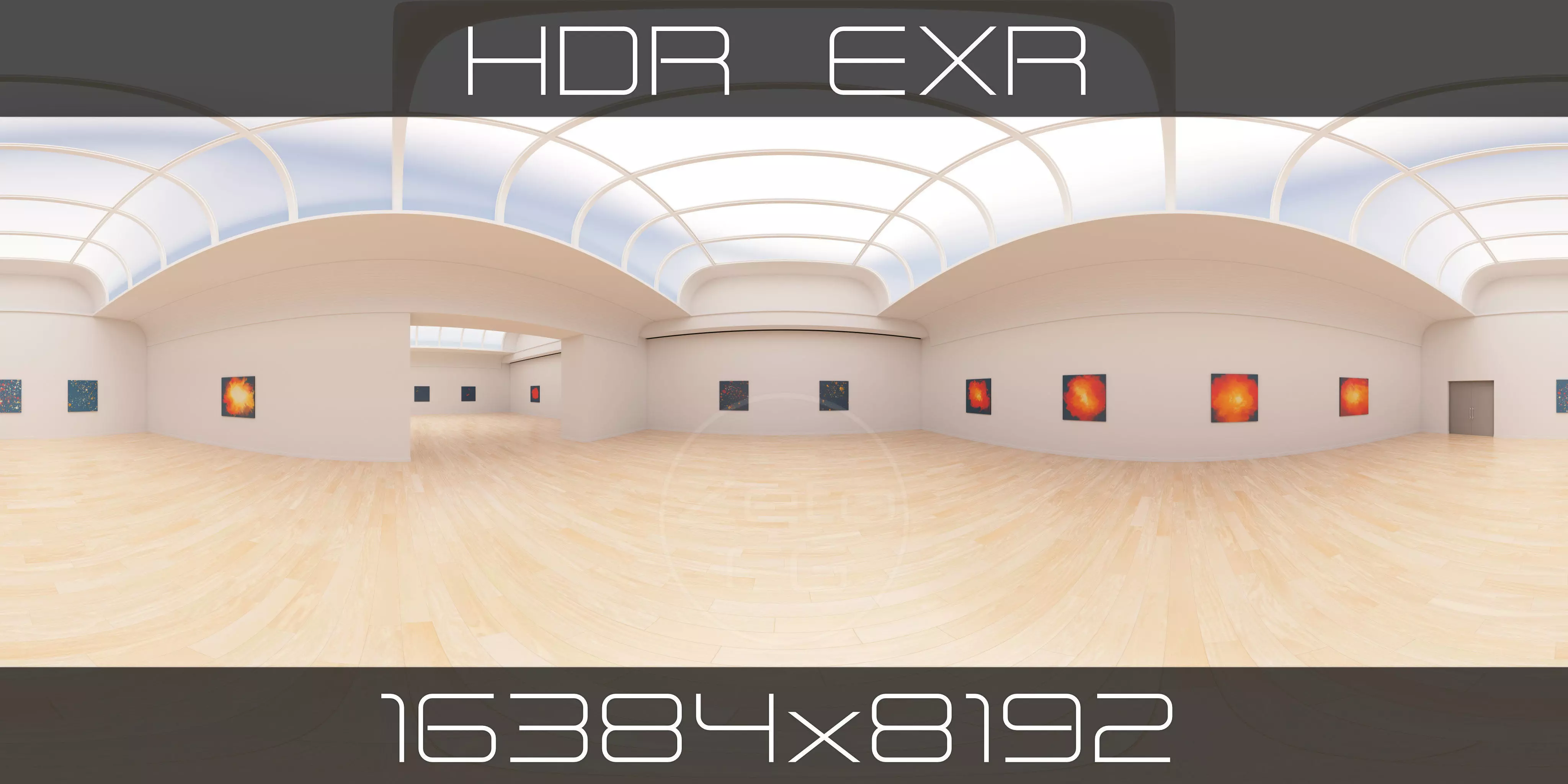 HDRI - Art Museum Gallery Interior 24 - 16384x8192 Texture_0