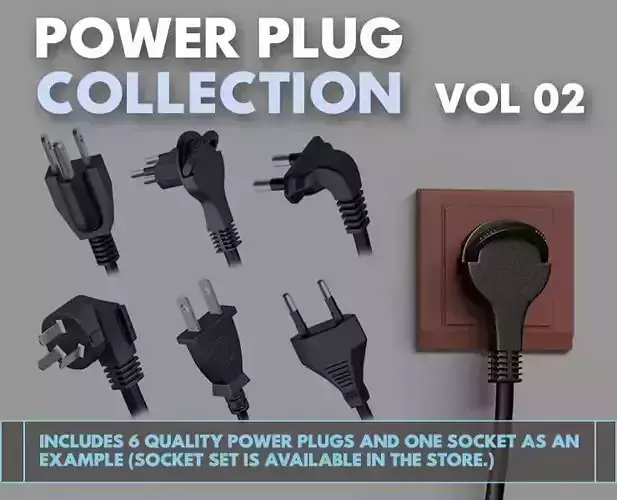 Power Plug Vol 02 Low-poly 3D model