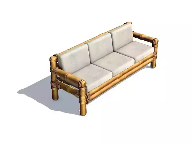 Bamboo Sofa - Furniture for a Bali resort 3D model