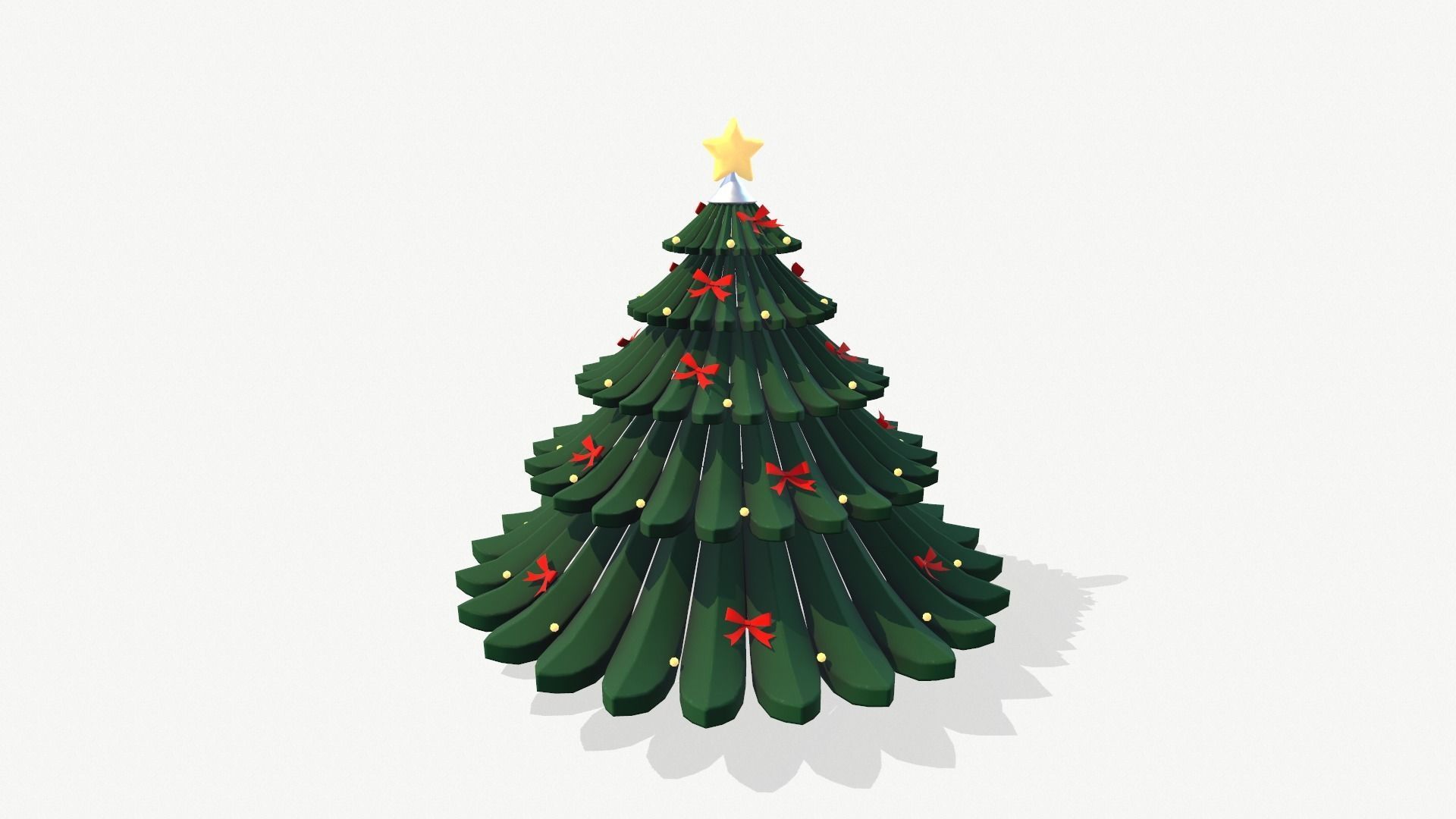 Christmas Tree Low-poly 3D model_4