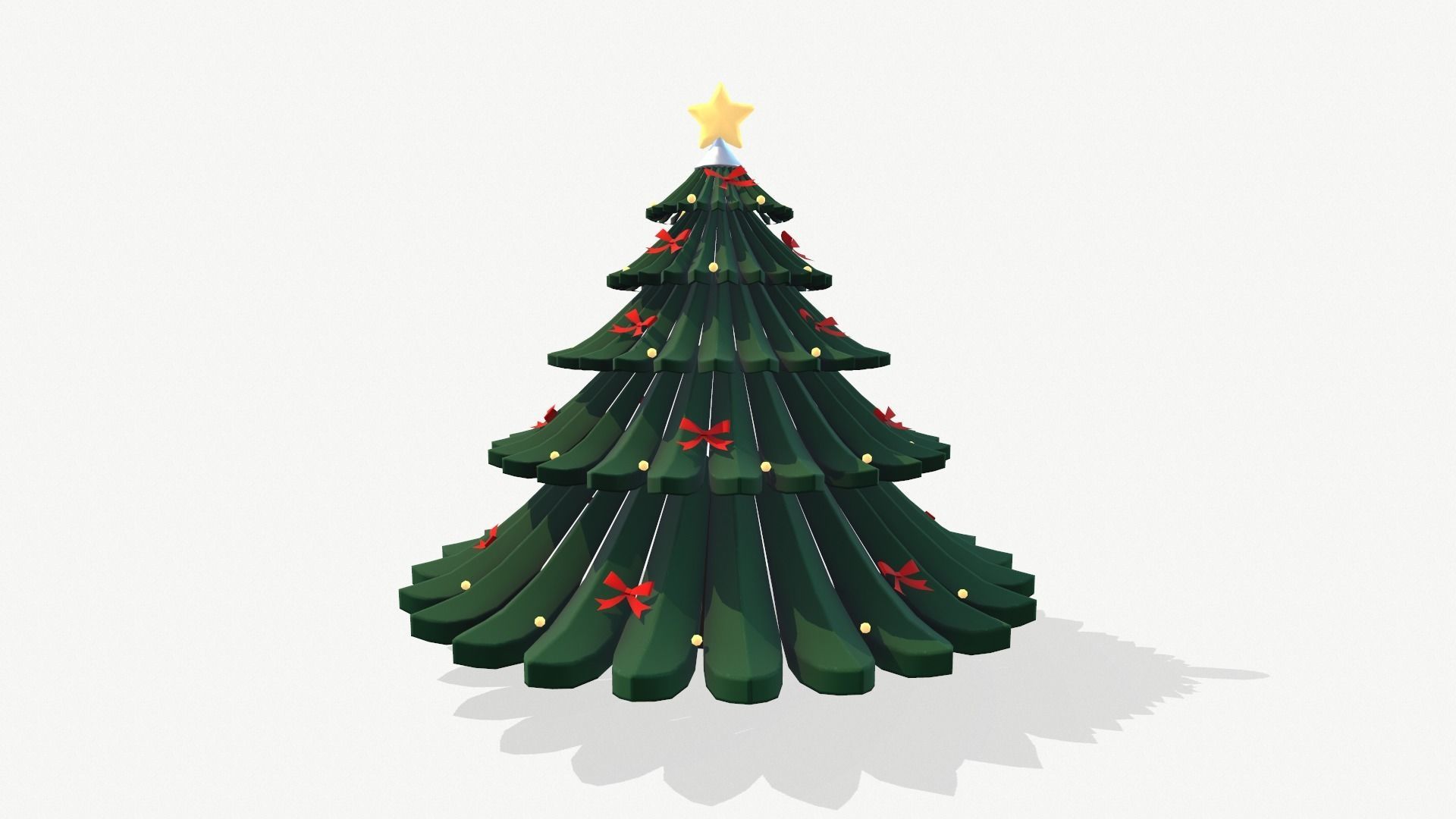 Christmas Tree Low-poly 3D model_6