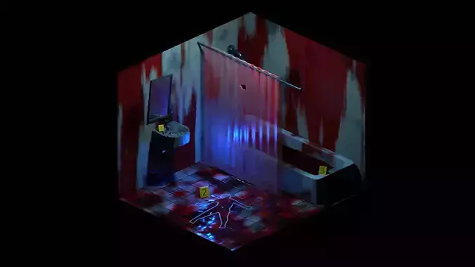 Bathroom murder low poly