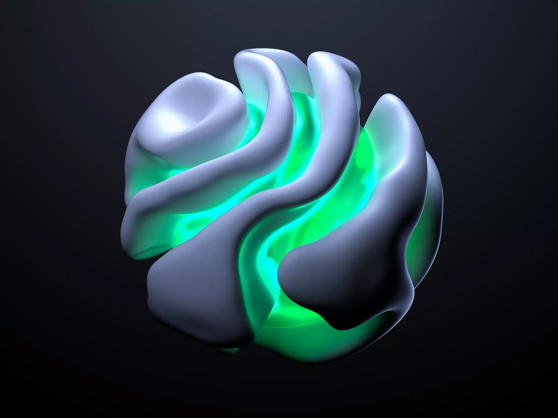 Abstract Organic Alien Geometric Shape in Clean Design 3D Model 3D model