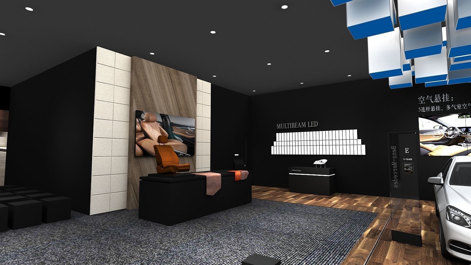 benz booth  pop up store 3D model_11