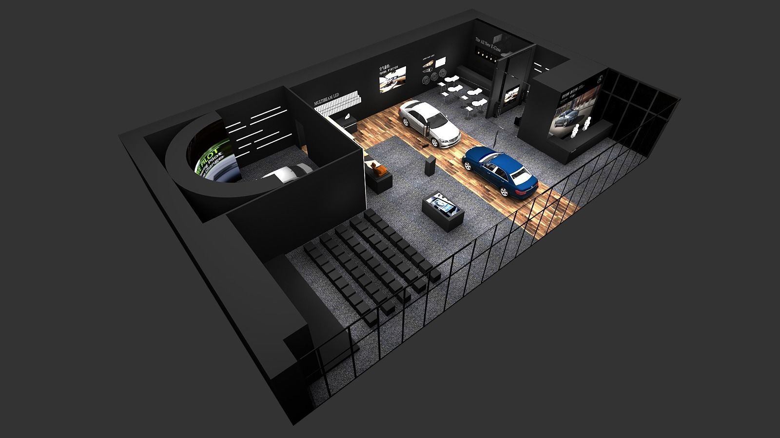 benz booth  pop up store 3D model_2
