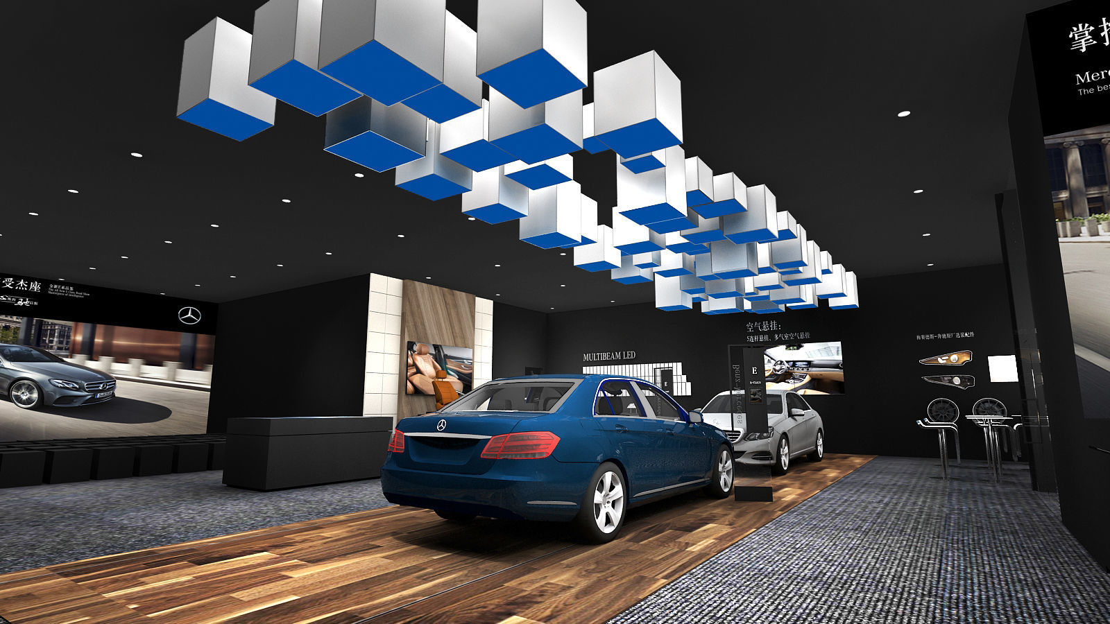 benz booth  pop up store 3D model_5