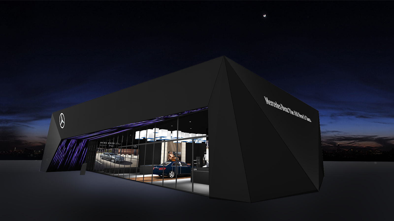 benz booth  pop up store 3D model_8