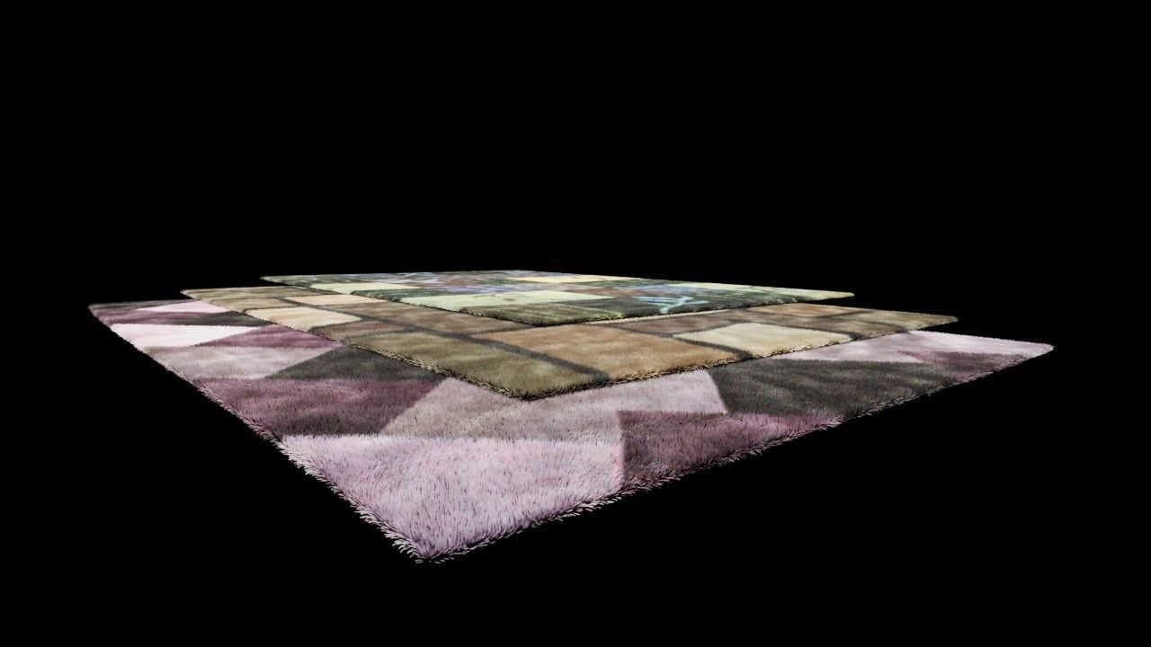 CARPET WOOL INTERIOR MODEL Low-poly 3D model_4