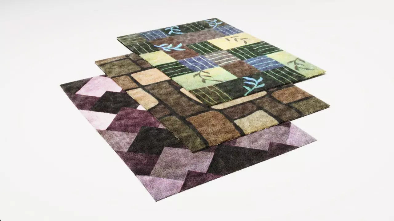 CARPET WOOL INTERIOR MODEL Low-poly 3D model_0