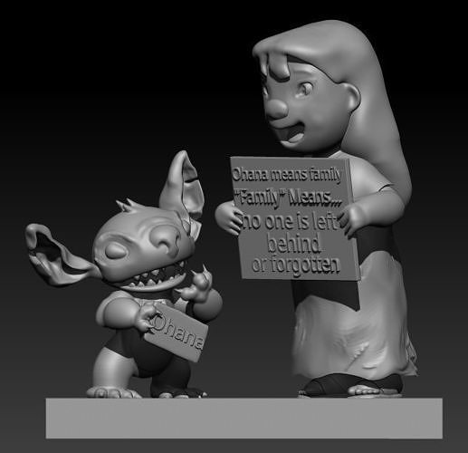 Lilo and Stich Ohana 3D print model