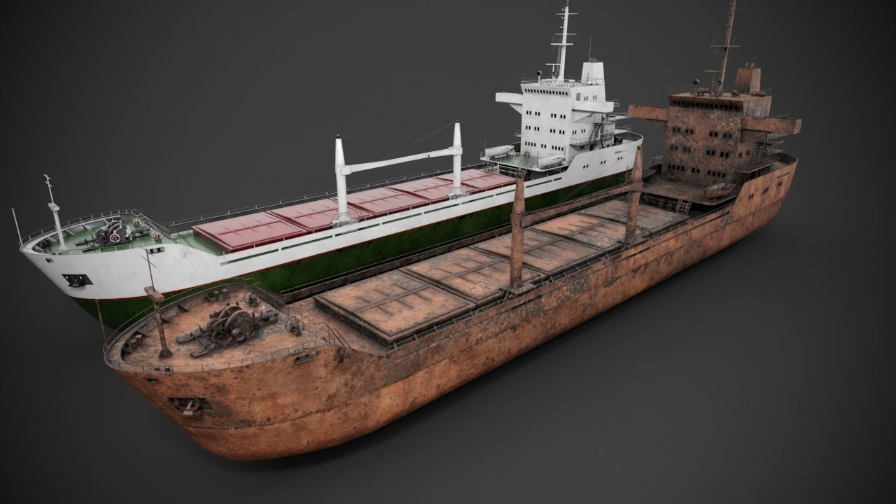 Bulk carrier 3D model_2