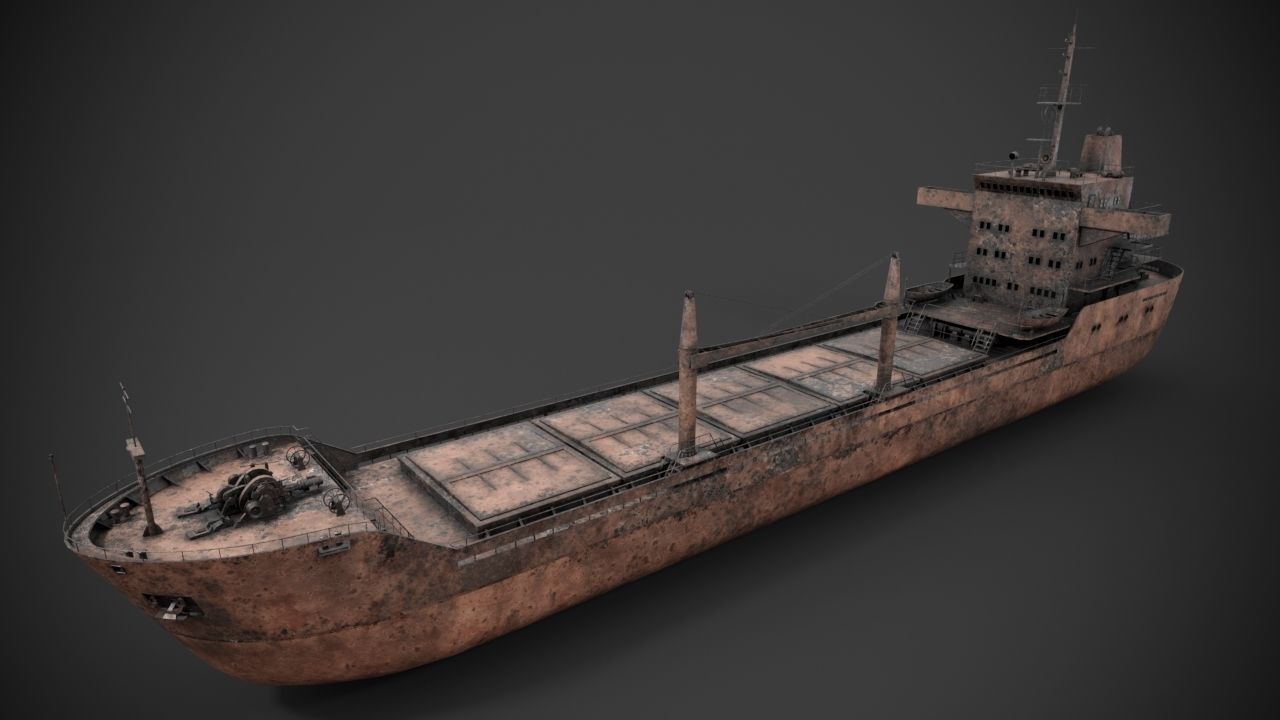 Bulk carrier 3D model_9