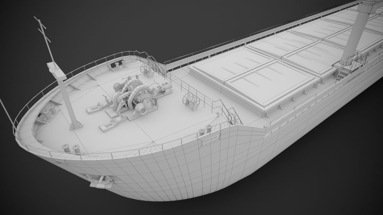 Bulk carrier 3D model_14