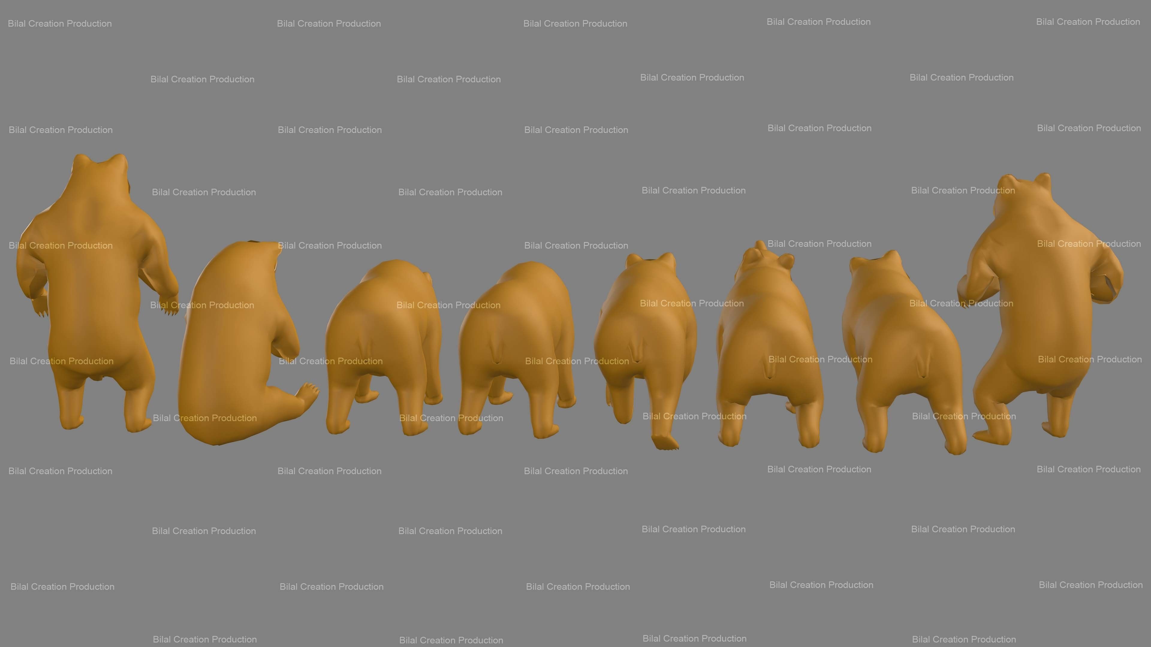 Bear Rigged Animated 10 Low-poly 3D model_17