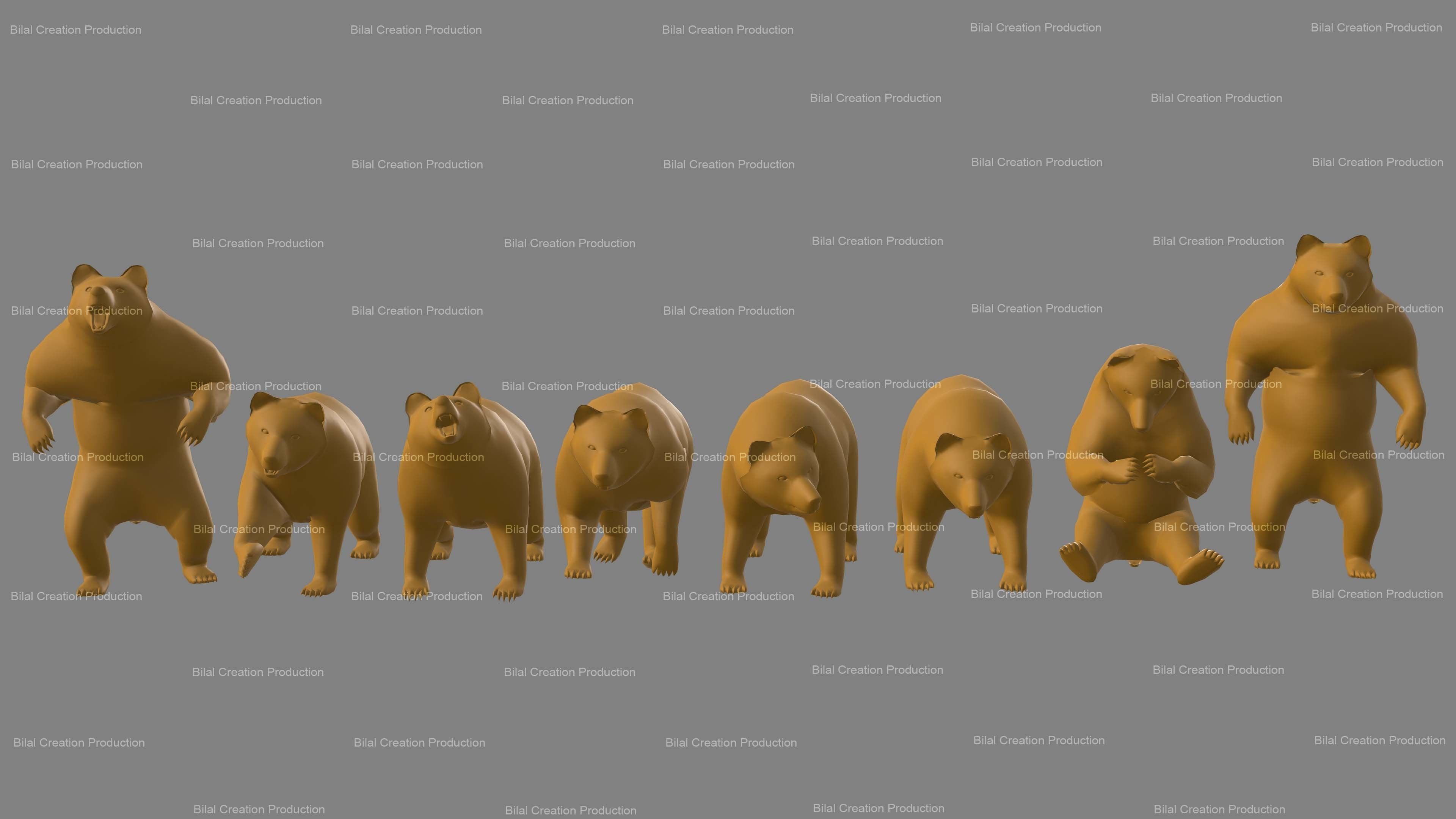 Bear Rigged Animated 10 Low-poly 3D model_16