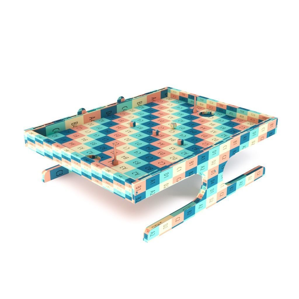 Klask game Low-poly 3D model_5