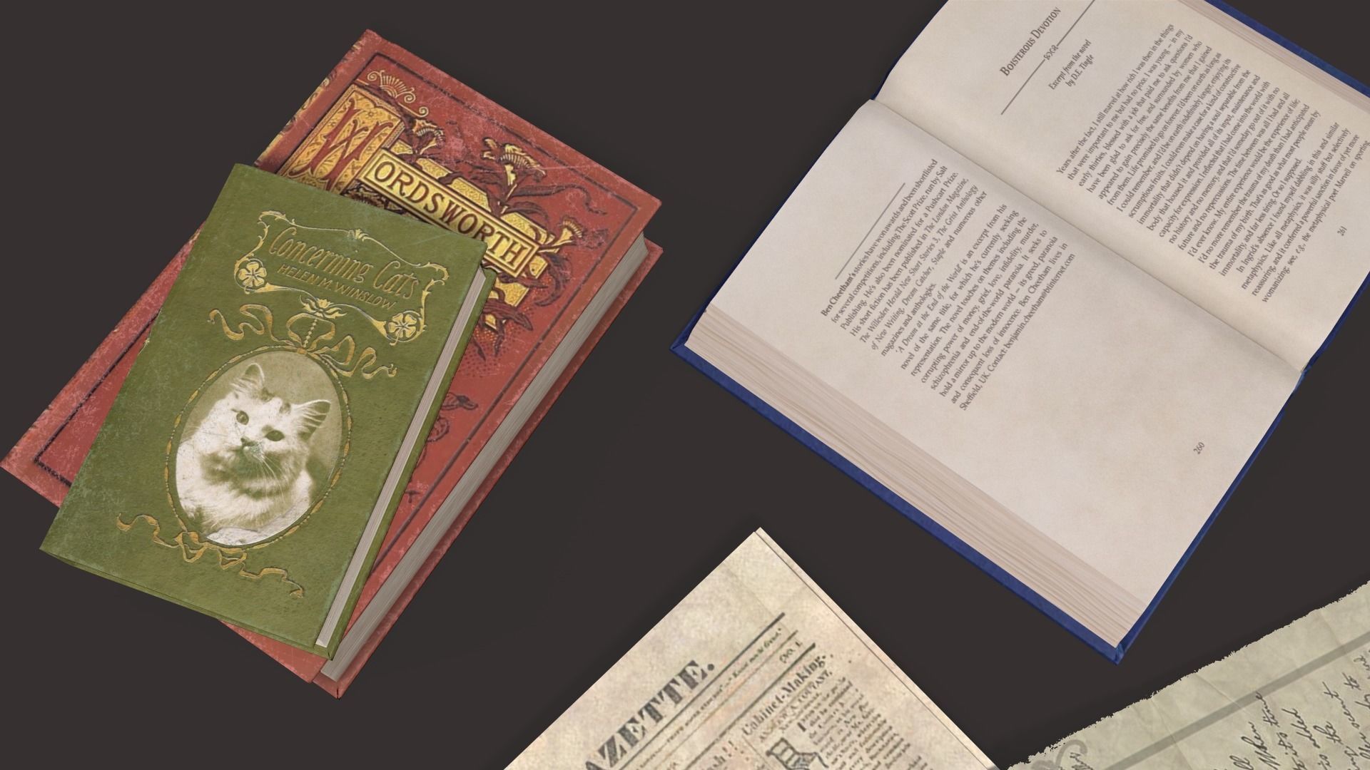 Old Books Set Low-poly 3D model_8