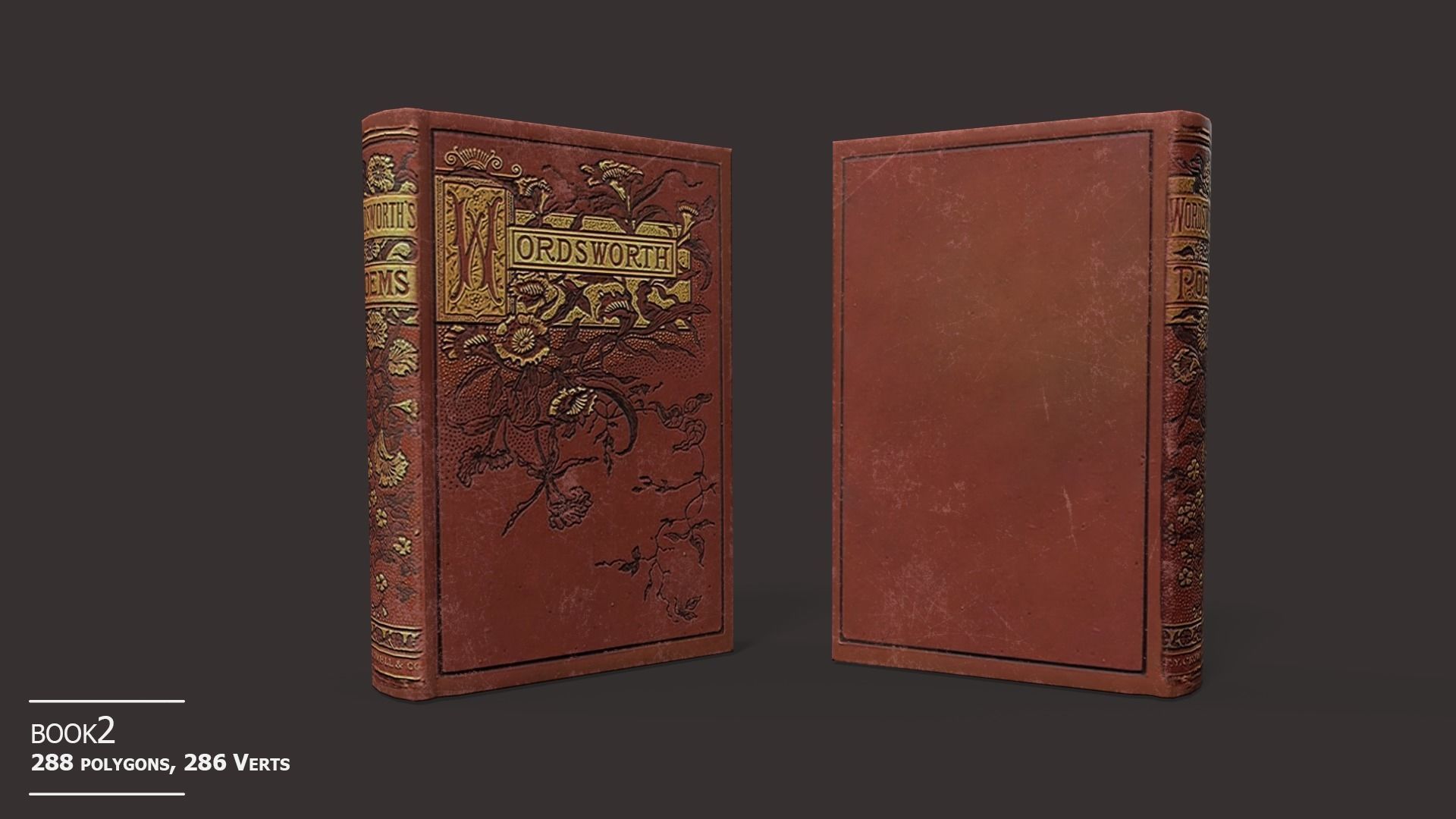 Old Books Set Low-poly 3D model_10