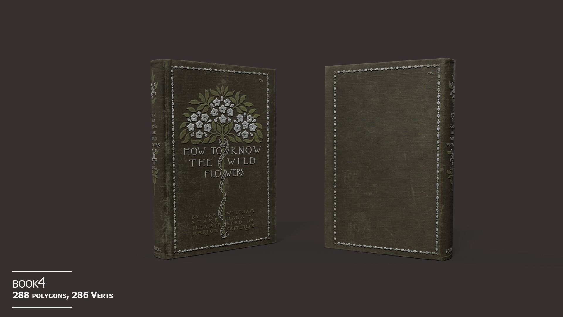 Old Books Set Low-poly 3D model_13