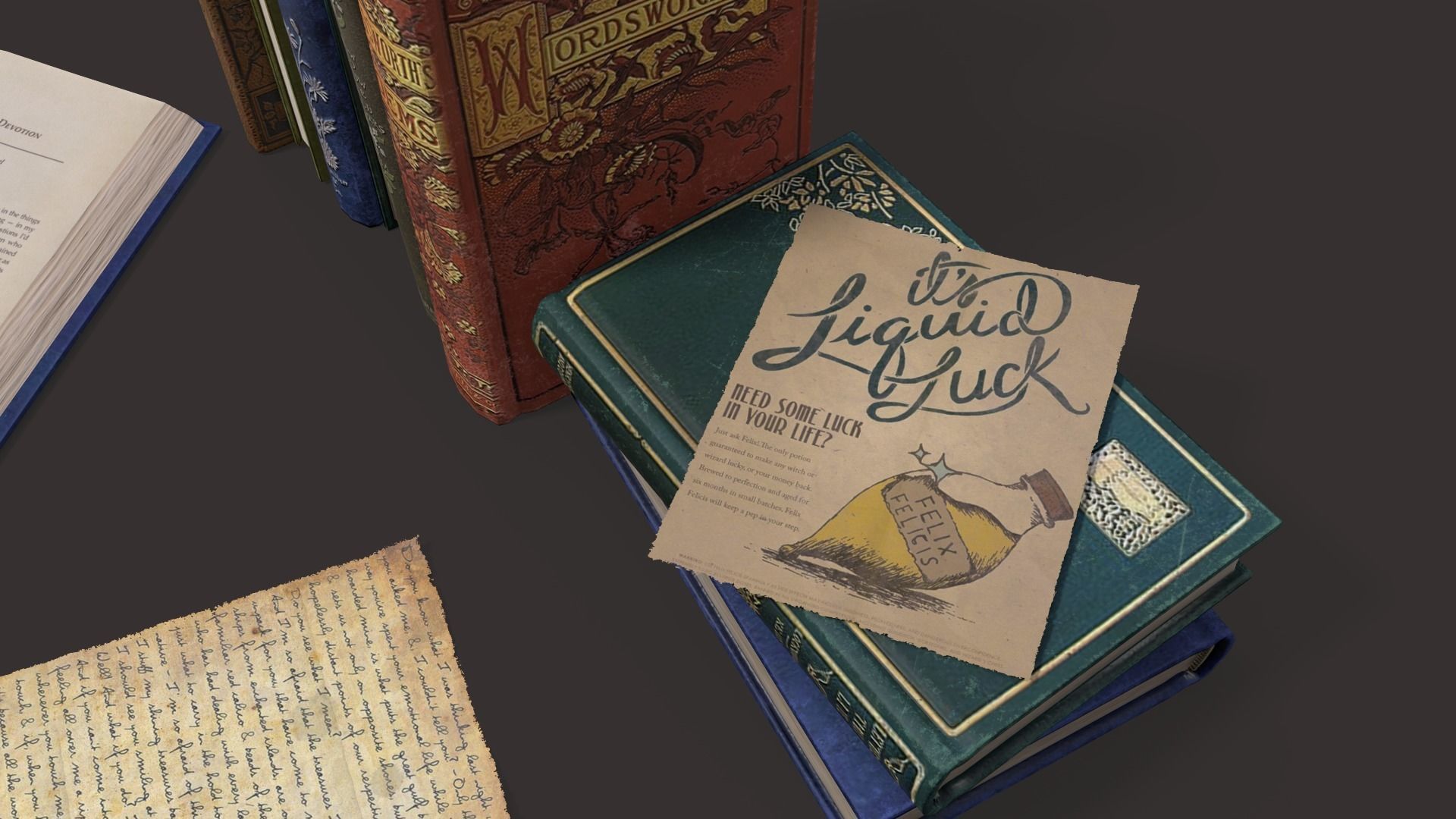 Old Books Set Low-poly 3D model_7