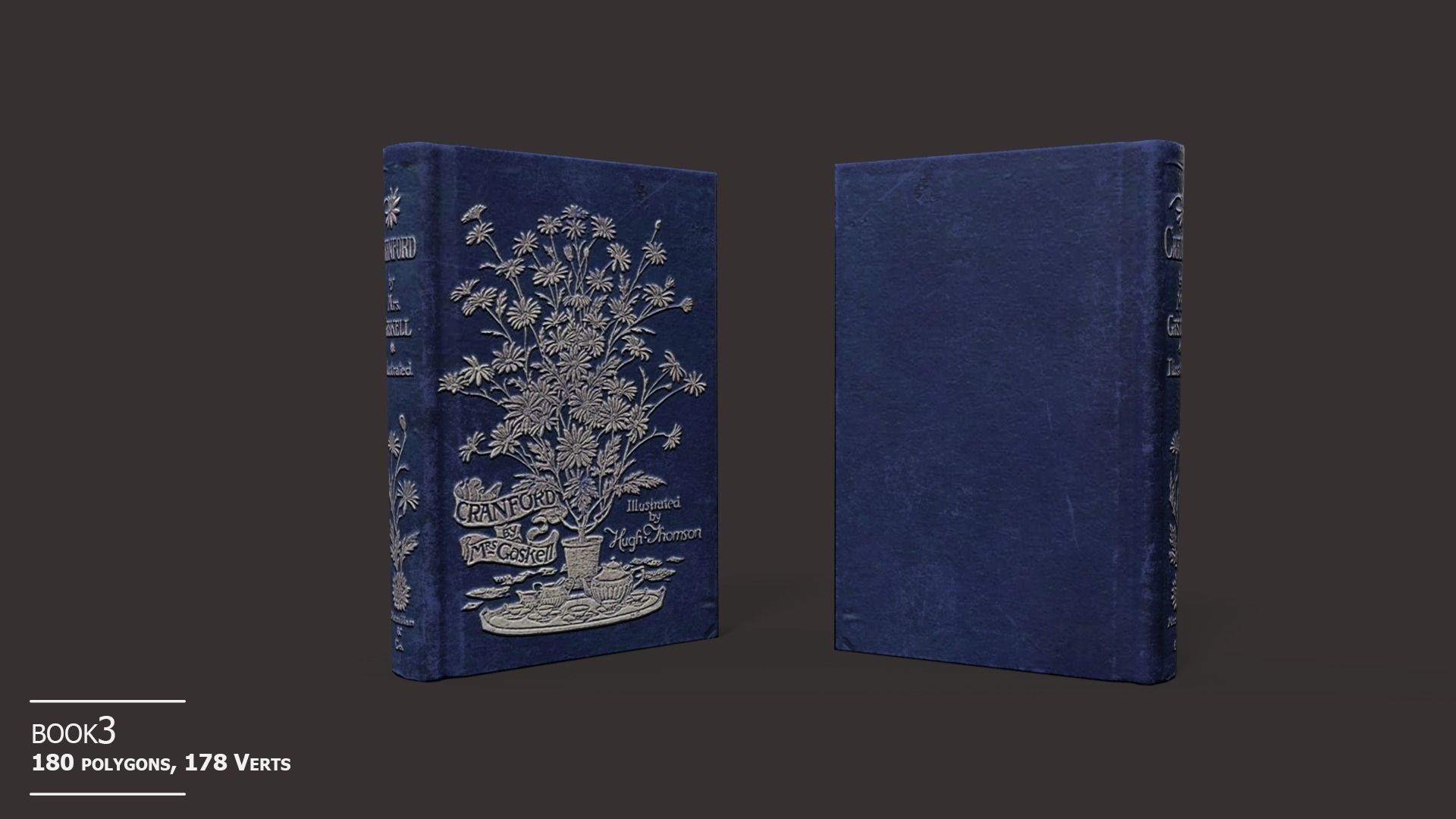 Old Books Set Low-poly 3D model_11