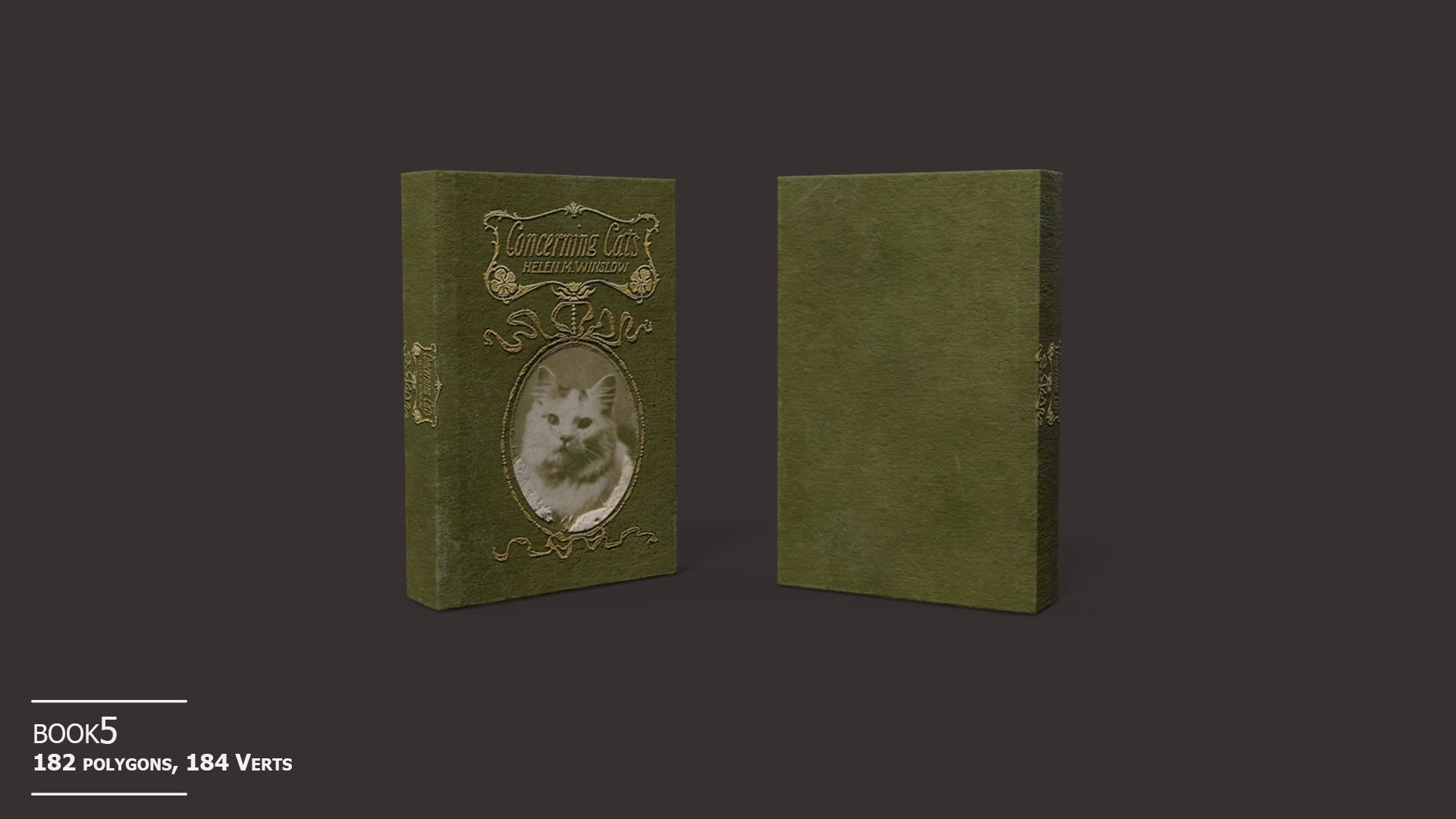 Old Books Set Low-poly 3D model_14