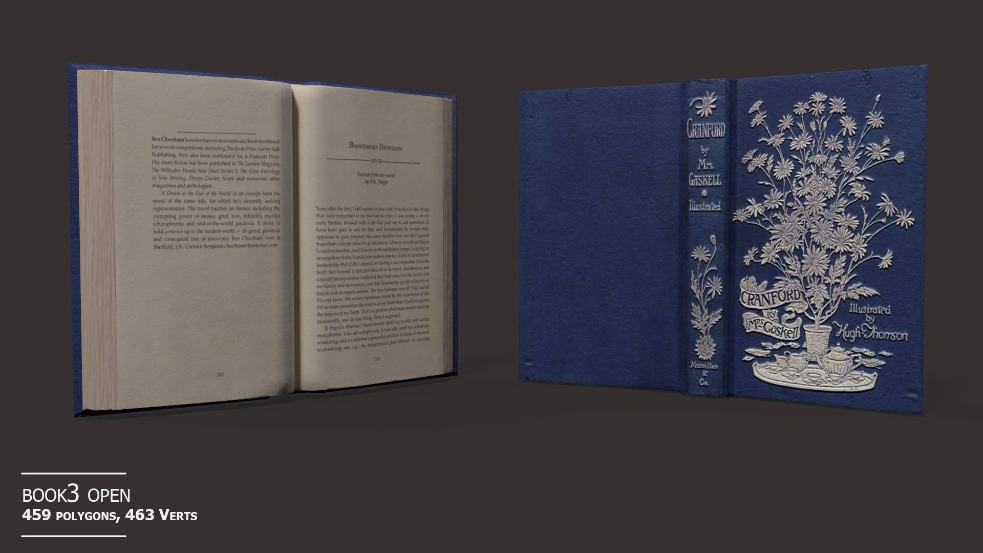 Old Books Set Low-poly 3D model_12