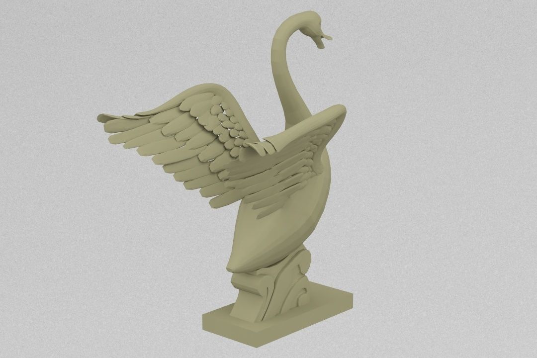 graceful swan 3D print model_4