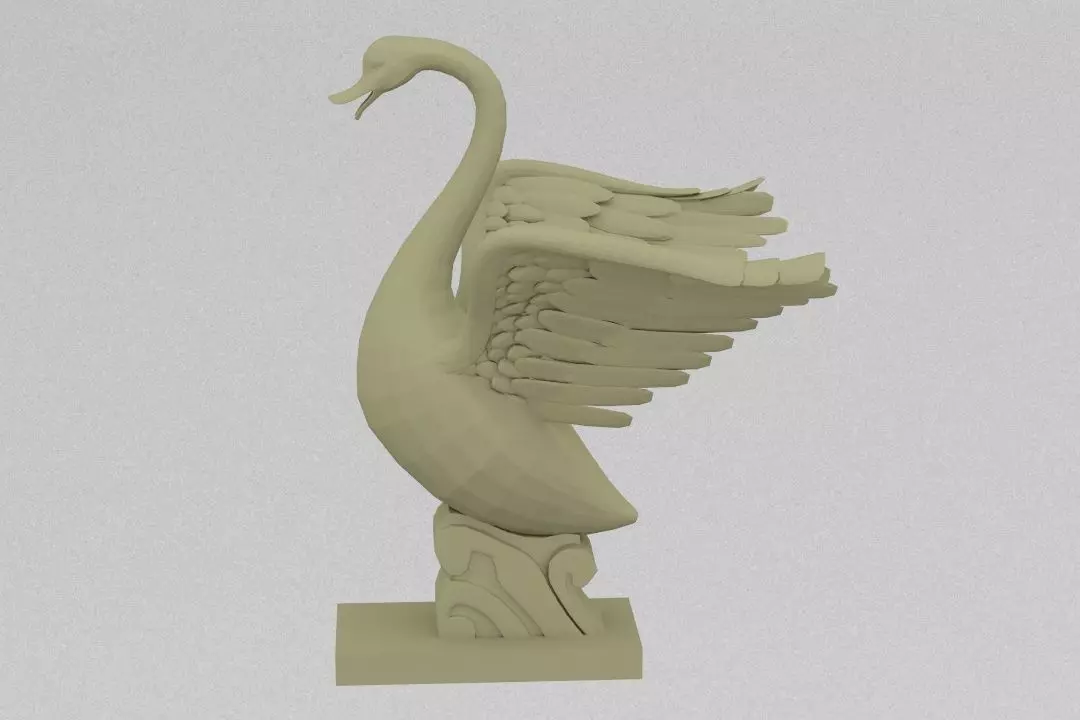 graceful swan 3D print model_0